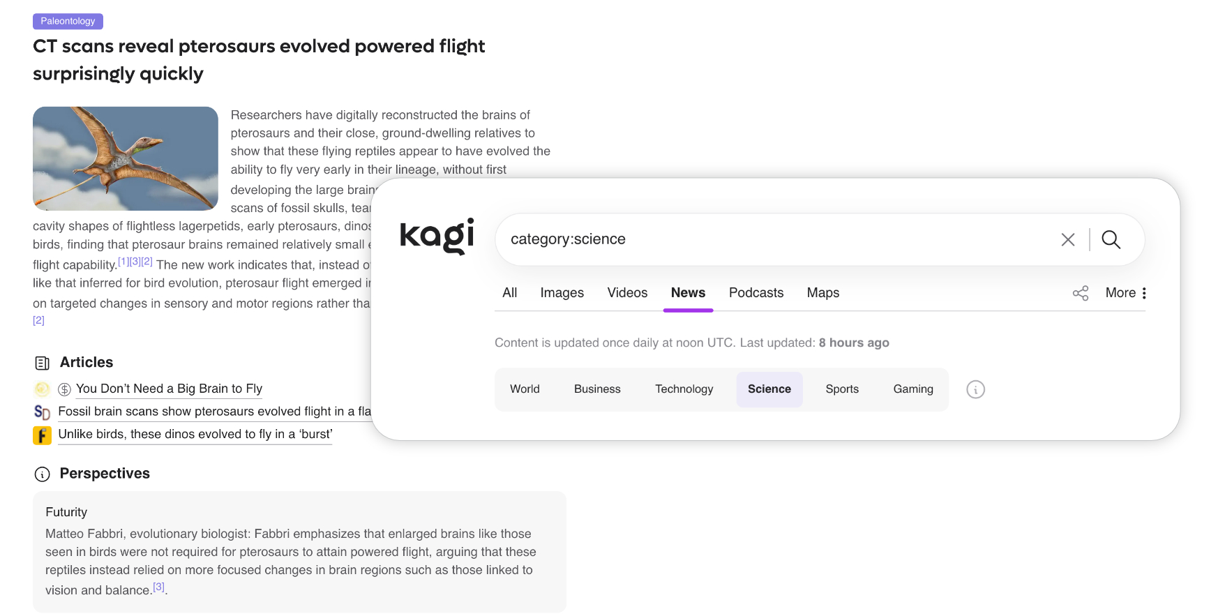 Kagi News homepage